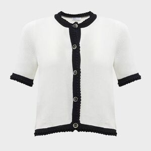 Veronica Beard Black and White Knit Cardigan